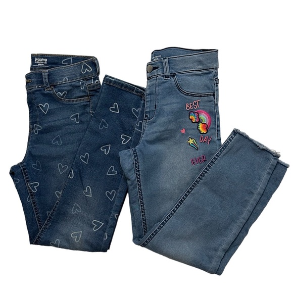 3 Item Bundle - Wonder Nation - little girls 2 pair jeans and puffy jacket 10/12 - Picture 1 of 16
